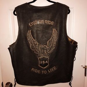 Vintage Leather Biker Vest